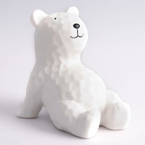 Statue d'ours polaire décoration blanche, sculpture d'ours décoratif minimaliste, décoration de statue de style moderne salon, chambre à coucher, bureau, armoire, étagère 1pc (blanc - Ours couché)