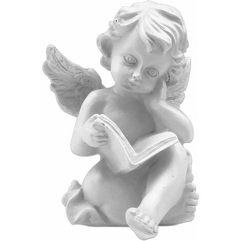Statue du jardin en résine d'ange, belle statue commémorative de la sculpture d'ange, décoration intérieure et extérieure du jardin familial (lire Cherub)