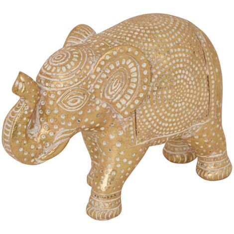 Statue Elefant Gajah vergoldet 16,5x7cm - Atmosphera créateur d'intérieur
