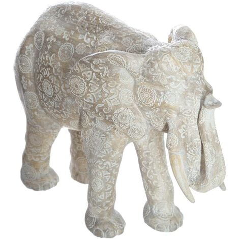 Statue éléphant Enzo effet blanchi H22cm - Atmosphera créateur d'intérieur