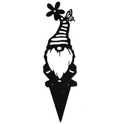 Statue en fer métallique sans visage pour poupées gnomes, décoration extérieure silhouette artistique pour jardin, cour, patio, art de cour style DW-1.