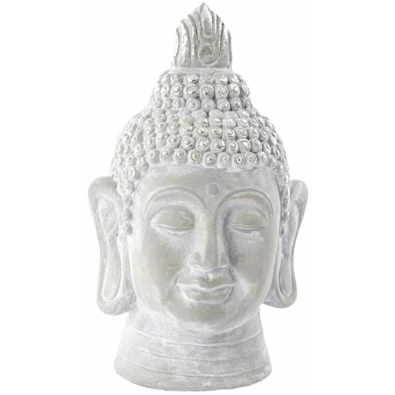 Zen Et Ethnique - Statue en fibre de verre Bouddha gris 32 cm