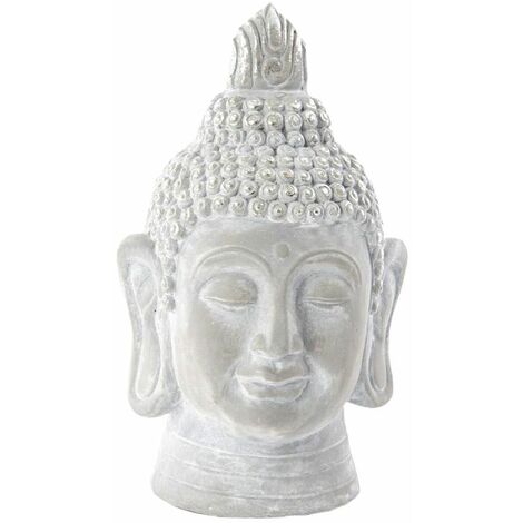 Statue en fibre de verre Bouddha gris 32 cm