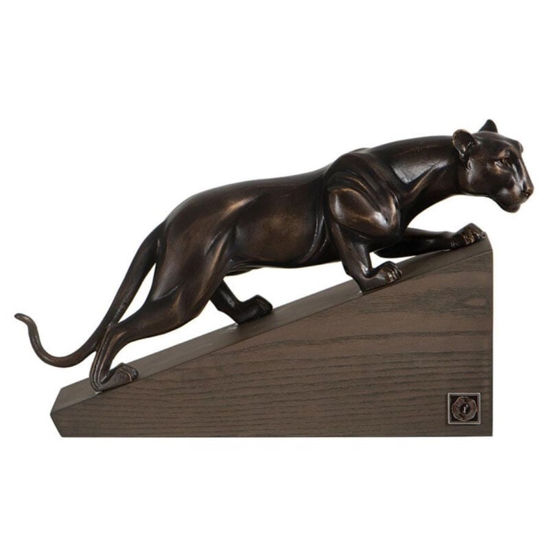 Statue félin sur socle - Bois - Bronze - Interior's