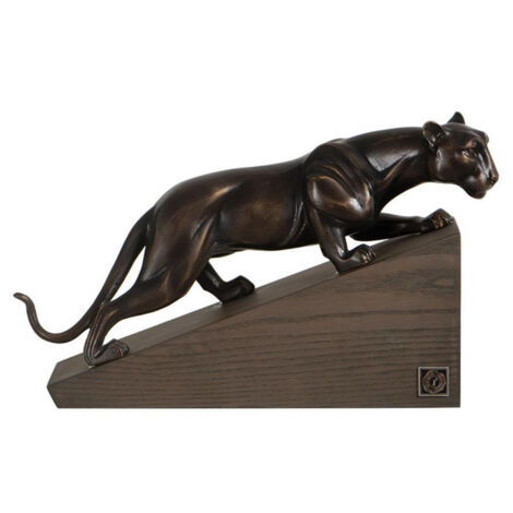 Statue félin sur socle - Résine - Marron - Interior's