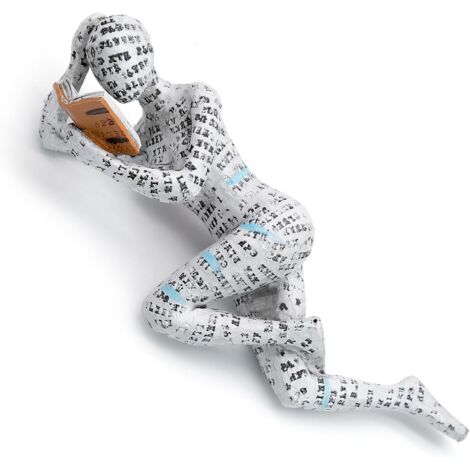 Statue Femme en Lecture - Figurine Moderne en Résine, Décoration Spécialisée pour Étagère de Livres & Bibliothèque, Cadeau Littéraire Idéal pour
