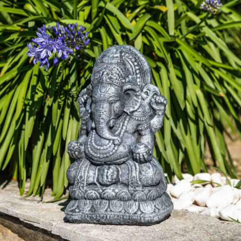 Statue ganesh 40cm noir gris - Gris