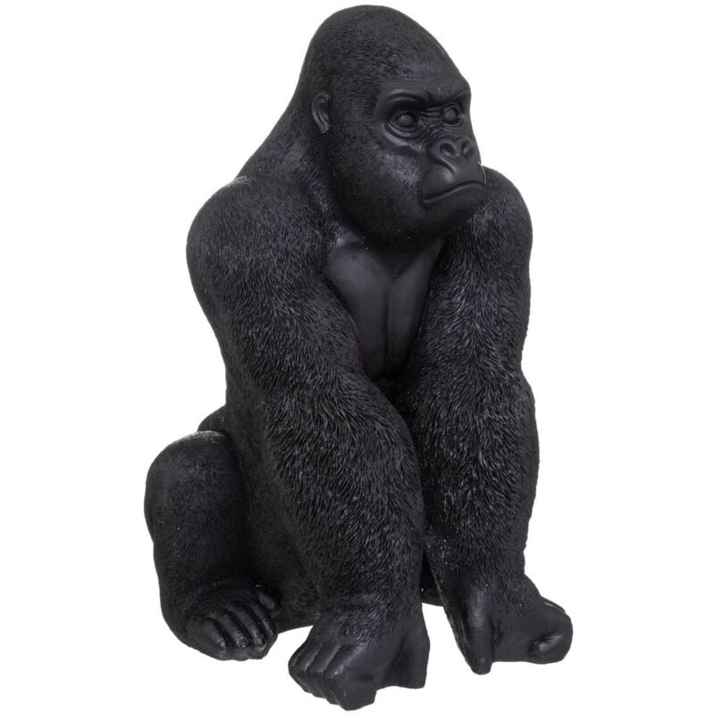 Atmosphera - Statuette gorille résine noir H68cm créateur d'intérieur