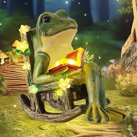 Statue Grenouille Solaire, Décoration de Jardin Grenouille Solaire Extérieure, Statue de Grenouille Amusante, Etanche IP65, Statue d'Animal Pour Bassin, Pelouse, Maison, Cadeau Pour Femme/Maman