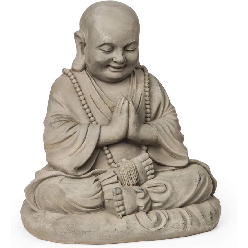 Statue Jardin Bouddha, Extérieur-Intérieur, Fibrociment, Robuste, Protection UV et Gel, Résistante aux intempéries, Antichoc, Atmosphère spirituelle,