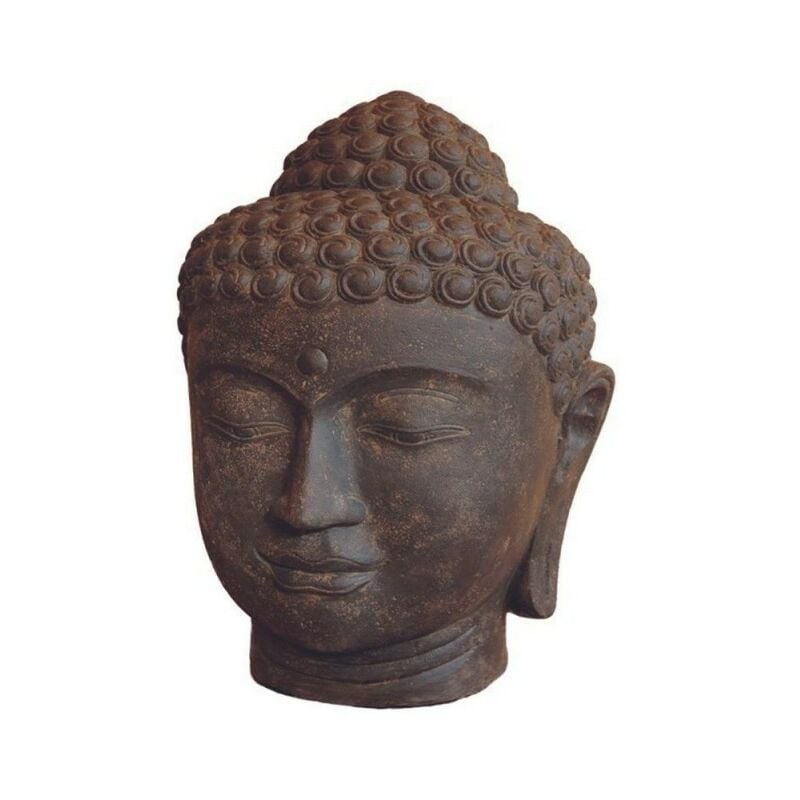 Statue jardin bouddha tête 50 cm - Gris anthracite 50 cm - Gris anthracite