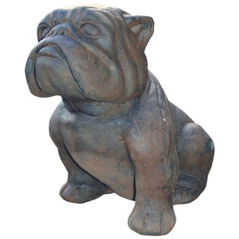 Statue jardin Bulldog 45 cm - Gris anthracite 45 cm