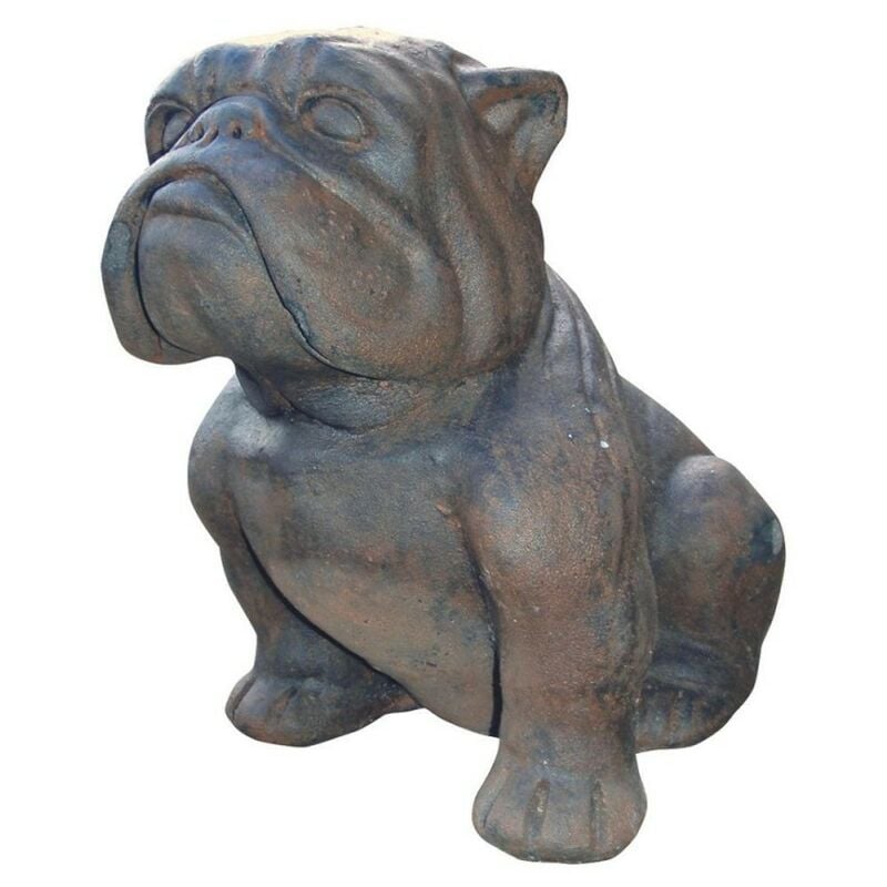 Jardinex - Statue jardin Bulldog 45 cm - Gris anthracite 45 cm - Gris anthracite