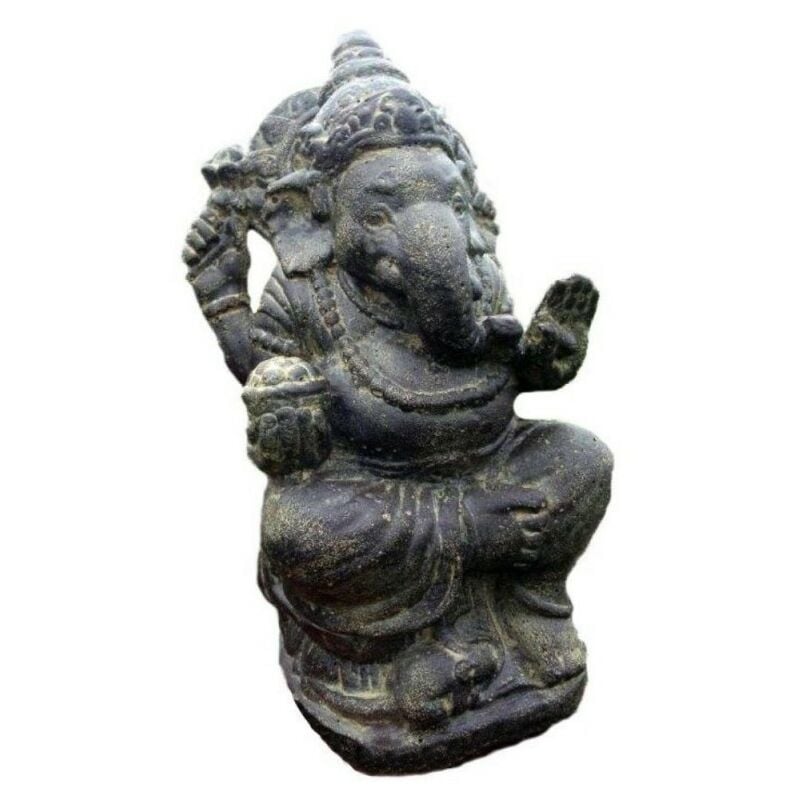 Jardinex - Statue jardin dieu Ganesh 40 cm - Gris anthracite 40 cm - Gris anthracite