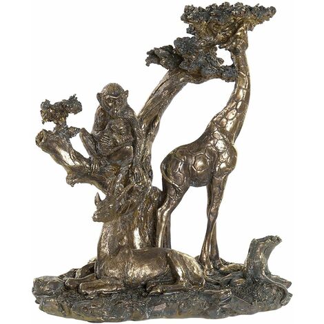 Statue Jungle or en résine