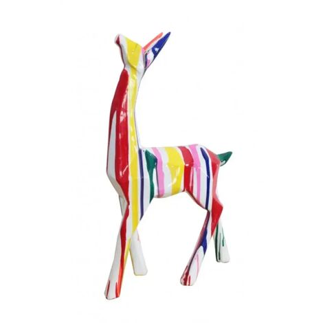 Statue lama géométrique peinture multicolore 50 cm - SERGIO DRIPS