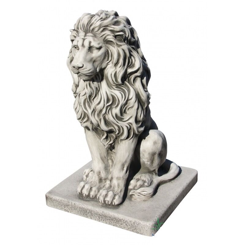 Statue lion 33x33x55cm. Pierre reconstituée