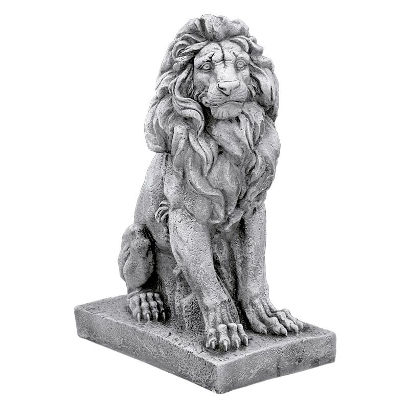 Anaparra - Statue Lion assis en pierre reconstituée, 42x24x56cm.