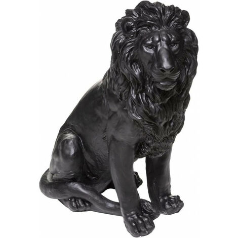Statue lion - Noir - H 80 cm - Marque Atmosphera - Livraison gratuite - Noir