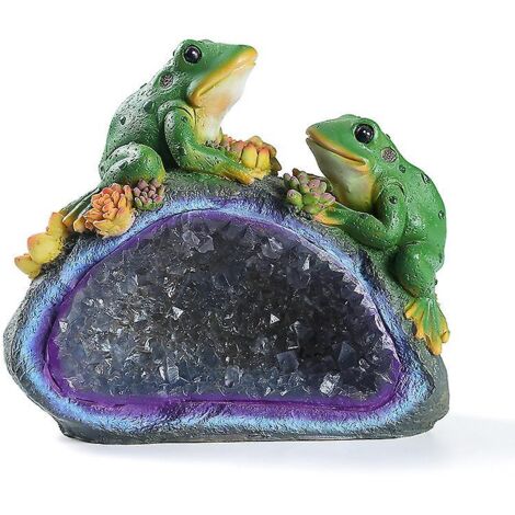 Statue lumineuse décorative de grenouille solaire pour jardin