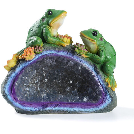 Statue lumineuse solaire décorative en forme de grenouille pour jardin