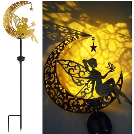 Statue lumineuse solaire féérique pour jardin, à piquer, décoration extérieure pour terrasse, pelouse et jardin.