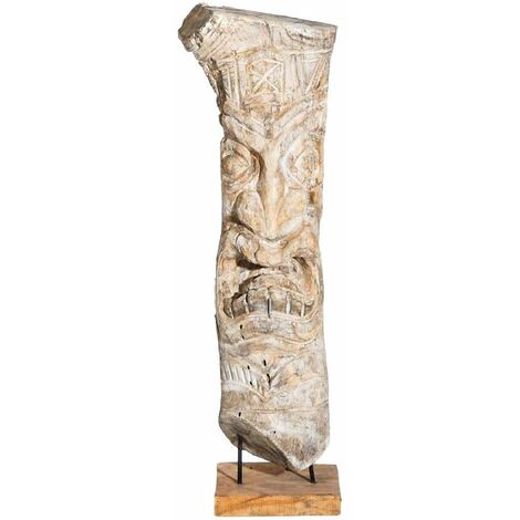 Statue masque Déco en bois 105 cm