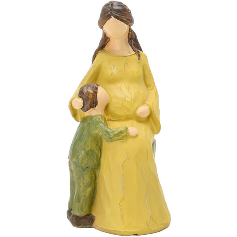 Statue mère-enfant, belle figurine artistique en résine vive, Sculpture mère-enfant, décoration d'étagère