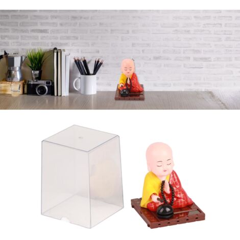 Statue Monk Solaire Automatique Tapping Figurine pour Fenêtre Voiture Home Décor Plastique Durable