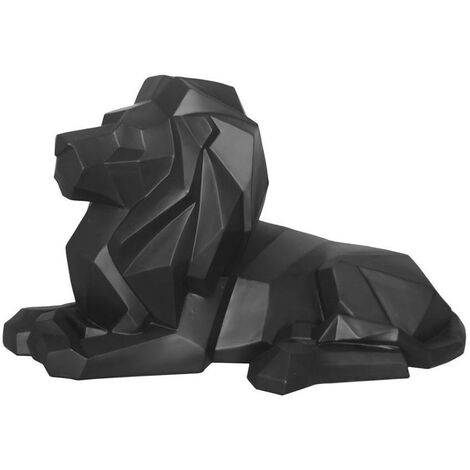 Statue Origami Lion Present Time Noir - Noir