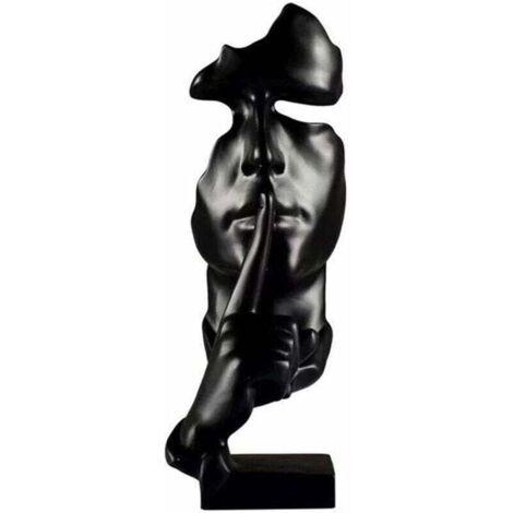 Statue Résine Moderne Style Nordique Décoration Bureau Salon Noir Ortviai