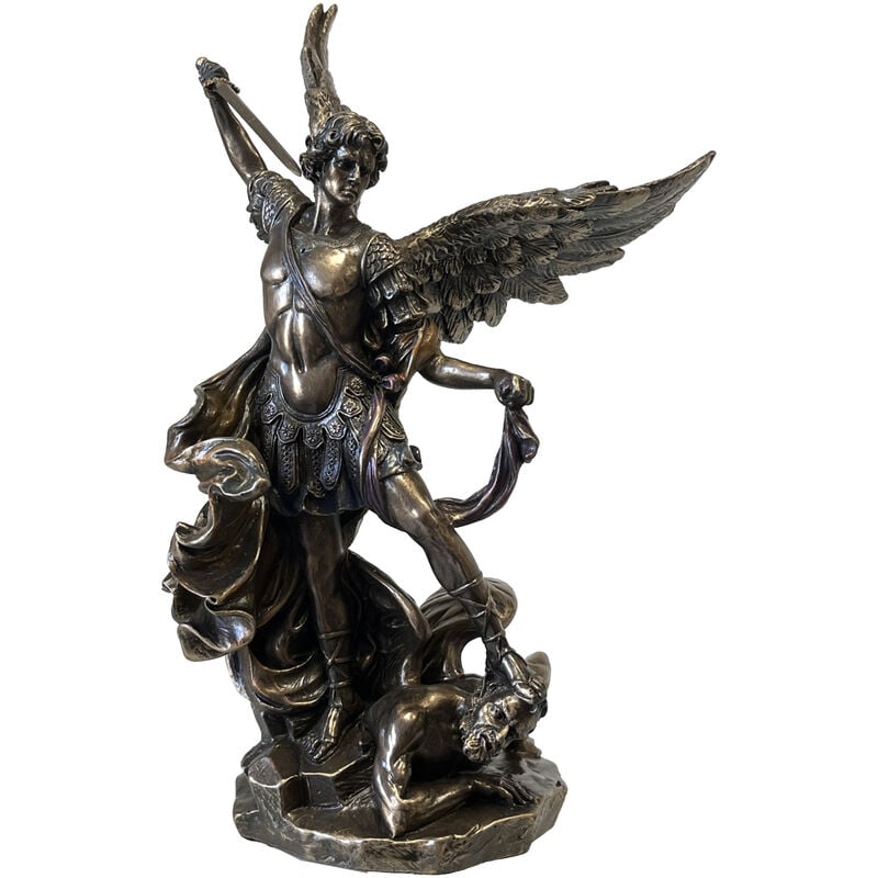 Statue Saint Michel de couleur bronze