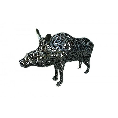 Statue Sanglier en chaînes - Noir 130 cm