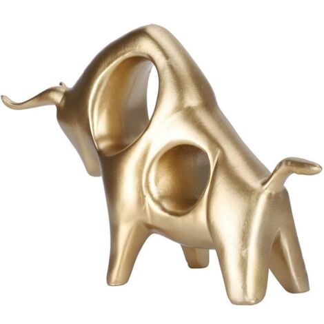 Statue - Sculpture de Taureau - Résine Écologique - 26x15,8x8,2 cm - Pièce Décorative Unique