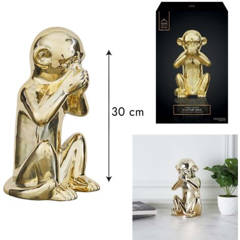 Statue Singe Dore H30cm