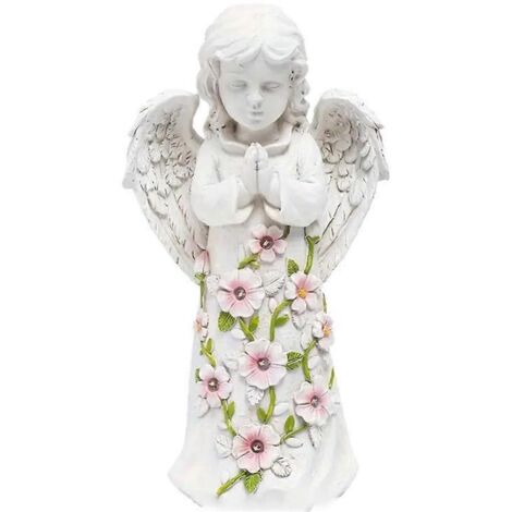 Statue solaire d'ange pour jardin - Cadeau de pendaison de crémaillère unique - Artisanat et décorations
