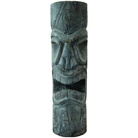 Statue Tiki totem Mauri cendré 100 cm - Gris 100 cm