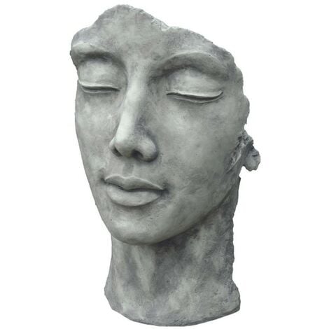 Statue visage femme extérieur petit format - Gris beton 50 cm