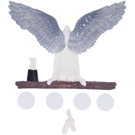 Statues d'Ange en Résine Tridimensionnelle - Décoration Murale pour Intérieur, Argenté, 20 cm