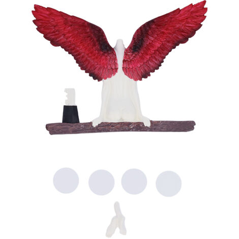 Statues d'Ange en Résine Tridimensionnelle Rouge - Décoration d'Intérieur pour Fond d'Ambiance - 20 cm