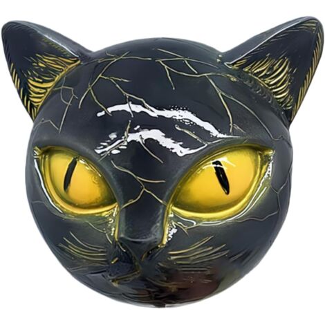 Statues de Chat pour Décor d'Intérieur - Figurines de Chat Noir aux Yeux