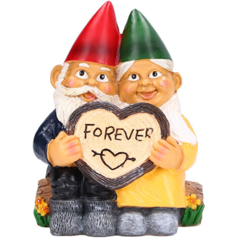 Statues de Couple de nains de jardin Figurine en résine Art de maison Sculpture naine de bureau pour ornements de décoration