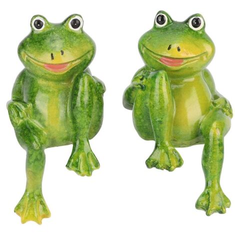 Statues de grenouilles, sculpture de grenouilles non toxiques, 2 pièces, cour écologique pour bureau, décoration de maison, jardin