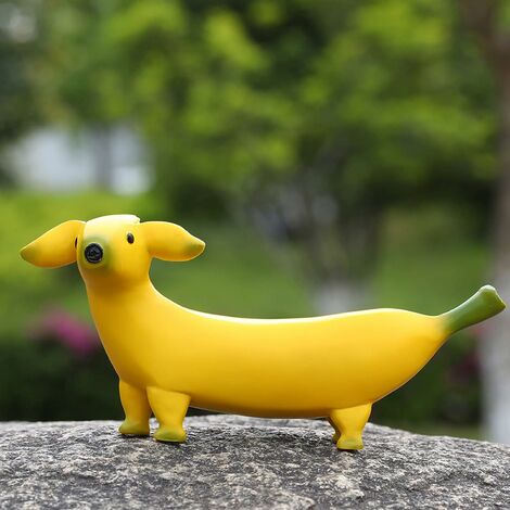 Sculpture en résine laquée jaune Chien ballon petit modèle jaune