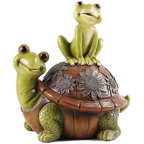Statues de jardin représentant une grenouille ou une tortue, décorations, sculptures d'extérieur en résine