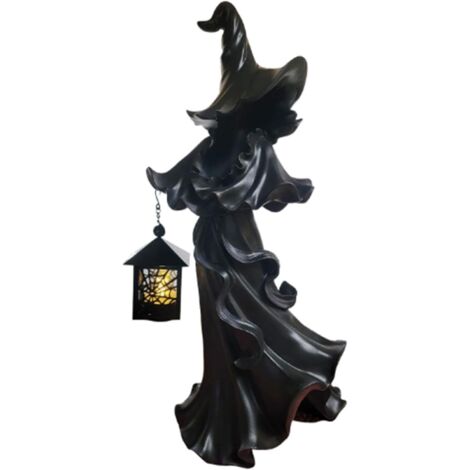Statues De Jardin - Sorcière d'halloween avec Lanterne - Décoration De