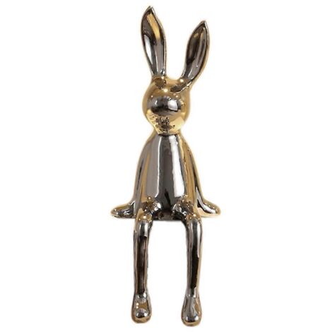 Statues de lapins en céramique, artisanat moderne nordique brillant, argent--