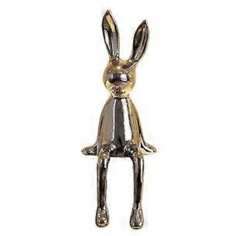 Statues de lapins en céramique, objets artisanaux, figurines d'animaux modernes et brillantes de style nordique, ornements décoratifs