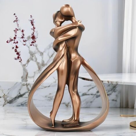 Statues en Résine d'art De Couple Affectueux,Figurines De Couple Câlin Baiser,Sculptures d'anniversaire De Mariage pour Femmes Hommes