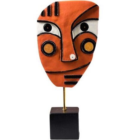 Statues en résine d'ornement d'art de visage abstrait Sculptures d'art moderne Résine Artisanat créatif Décoration pour bar de salon (C)